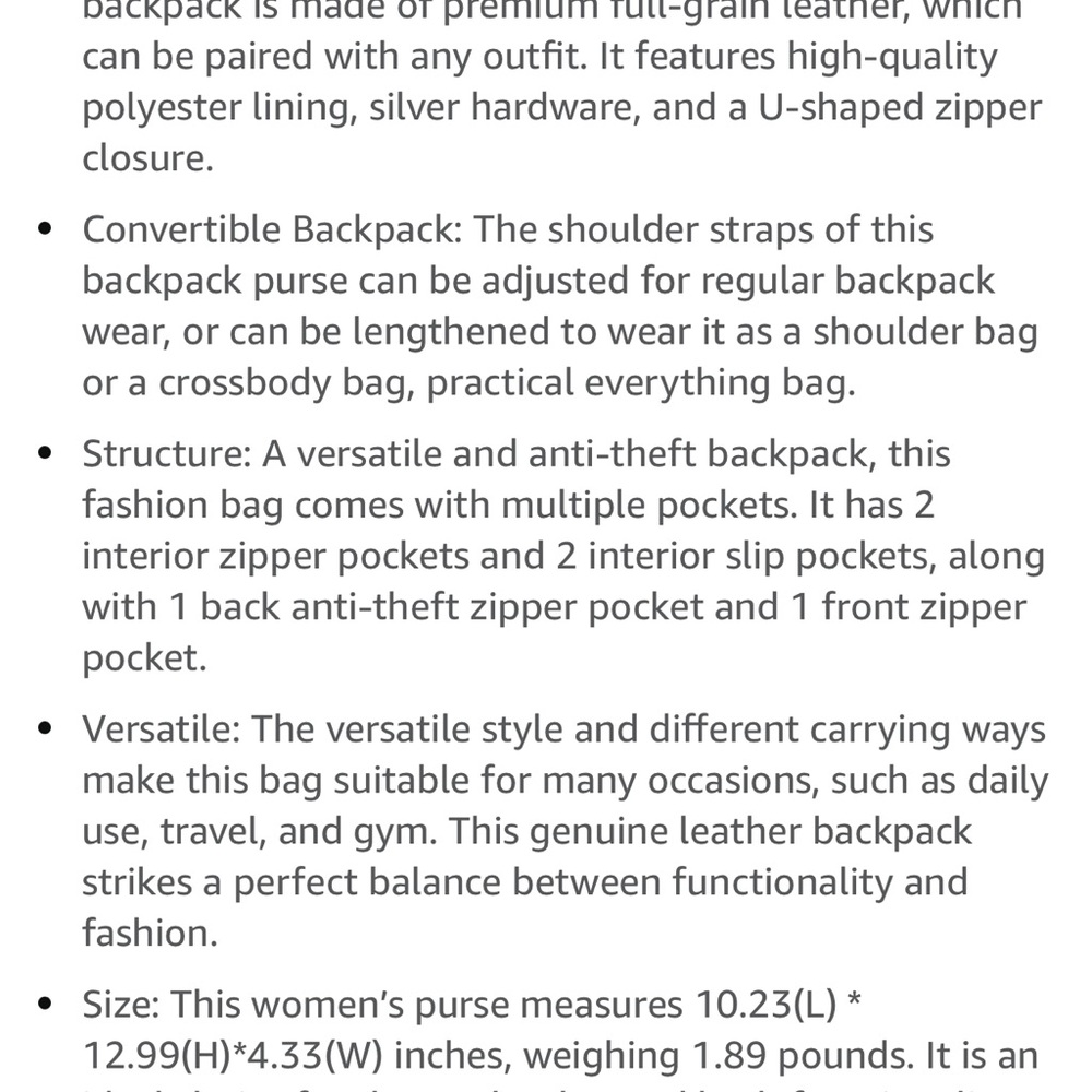 Leather backpack - Picture 4 of 9